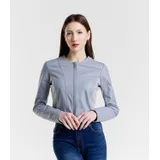 Giacca di Pelle Giacca Donna Quattro stagioni Made in Italia Quotidiano Colore Unico Standard — foto 1
