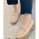 Mocassini Donna Primavera Made in Cina Tempo libero Tacco Largo Tonda Similpelle — foto 3