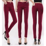 Jeans Skinny Donna Autunno/Inverno Made in Cina Tempo libero Colore Unico Standard Cerniera lampo — foto 3