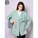 Giacca Cappotti Trench Donna Primavera/Estate Made in Cina Quotidiano Colore Unico Standard Monocromo — foto 4