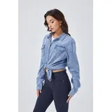 Giacche(D) Genere Giacca di Jeans Donna Quattro stagioni Made in Cina Tempo libero Colore Unico Curvy(taglie forti) — foto 1