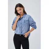 Giacche(D) Genere Giacca di Jeans Donna Quattro stagioni Made in Cina Tempo libero Colore Unico Curvy(taglie forti) — foto 5