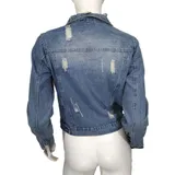 Giacca di Jeans Donna Autunno/Inverno Made in Cina Tempo libero Colore Unico Standard Bottoni,Gancio — foto 3