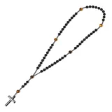 Collana Rosario Lungo in Pietra con Croce in Ematite — foto 6