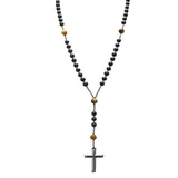 Collana Rosario Lungo in Pietra con Croce in Ematite — foto 7