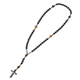 Collana Rosario Lungo in Pietra con Croce in Ematite — foto 9