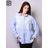 Camicia Camicia Donna Primavera/Estate Made in Cina Tempo libero Colore Unico Standard Pizzo Cotone — foto 1