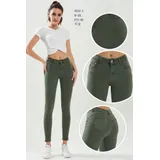 Jeans(D) Genere Jeans Skinny Donna Quattro stagioni Made in Cina Tempo libero Colore Unico Curvy(taglie forti) Monocromo — foto 3