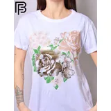 T-Shirt Donna Primavera/Estate Made in Italia Quotidiano Colore Unico Standard Stampata — foto 4