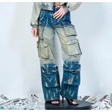 Jeans Larghi Donna Quattro stagioni Made in Cina Quotidiano Colore Unico Standard — foto 3