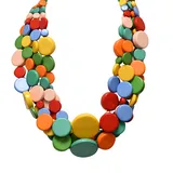 Collana Multifilo con Perline Piatte Rotonde in Resina — foto 4