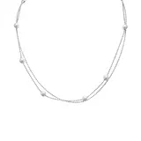 Collana a Doppio Filo Catena a Palline con Perle — foto 3
