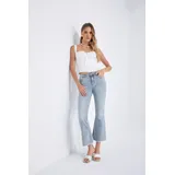 Jeans(D) Genere Jeans Bootcut Donna Quattro stagioni Made in Cina Quotidiano Colore Unico Standard — foto 3