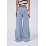 Jeans(D) Genere Jeans Larghi Donna Quattro stagioni Made in Cina Tempo libero Colore Unico Standard — foto 4