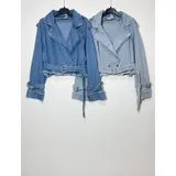 Giacca in Denim Crop con Cinturino — foto 1
