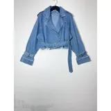 Giacca in Denim Crop con Cinturino — foto 5