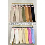 Pantaloni Donna Primavera/Estate Made in Italia Quotidiano Vari Colori Standard Monocromo Cotone elastico — foto 3