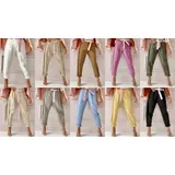 Pantaloni Donna Primavera/Estate Made in Italia Quotidiano Vari Colori Standard Monocromo Cotone elastico — foto 1