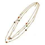 Collana Lunga a Tre Fili Fiori con Pietre — foto 1