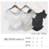 T-Shirt Donna Primavera/Estate Made in Cina Quotidiano Vari Colori Standard Monocromo — foto 3