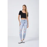 Jeans(D) Genere Jeans Skinny Donna Quattro stagioni Made in Cina Quotidiano Colore Unico Standard — foto 5