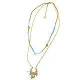 Collana a Doppio Filo con Perline e Pendente — foto 1