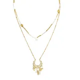 Collana a Doppio Filo con Perline e Pendente — foto 5