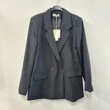 Giacca blazer gessato oversize tasche finte — foto 3