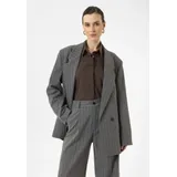 Giacca blazer gessato oversize tasche finte — foto 1