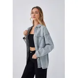 Giacche(D) Genere Giacca di Jeans Donna Quattro stagioni Made in Cina Tempo libero Colore Unico Standard — foto 5