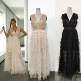 Vestiti Donna Quattro stagioni Made in Cina Da festa Vari Colori Standard Monocromo — foto 1