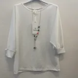 T-Shirt & Top(D) Genere Donna Primavera/Estate Made in Italia Tempo libero Colore Unico Standard Monocromo — foto 5