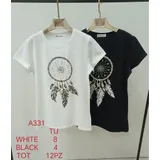 T-Shirt & Top(D) Genere T-Shirt Donna Quattro stagioni Made in Cina Quotidiano Colore Unico Standard Monocromo — foto 1