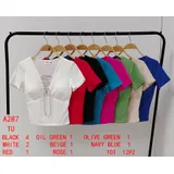 T-Shirt & Top(D) Genere T-Shirt Donna Quattro stagioni Made in Cina Quotidiano Colore Unico Standard Monocromo — foto 1