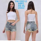 Jeans Corto Donna Primavera/Estate Made in Cina Quotidiano Colore Unico Standard — foto 1