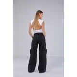 Jeans(D) Genere Jeans Larghi Donna Quattro stagioni Made in Cina Tempo libero Colore Unico Standard — foto 5