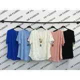 T-Shirt Maglie Donna Primavera/Estate Made in Italia Tempo libero Colore Unico Standard — foto 3