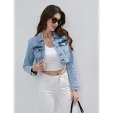Giacca di Jeans Giacca Donna Quattro stagioni Made in Cina Quotidiano Colore Unico Standard — foto 1