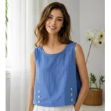 Vestiti Genere Vestiti Donna Estate Made in Italia Tempo libero Colore Unico Standard Lino — foto 6