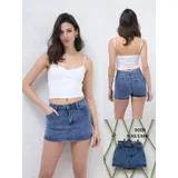 Jeans Corto Donna Made in Cina Quotidiano Colore Unico Standard — foto 1