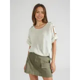 T-Shirt Maglie Donna Primavera/Estate Made in Italia Tempo libero Colore Unico Standard — foto 1