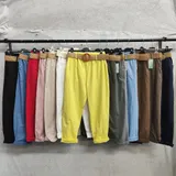 Pantaloni(D) Genere Pantaloni Donna Primavera/Estate Made in Italia Quotidiano Colore Unico Standard Monocromo Cotone — foto 1