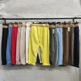 Pantaloni(D) Genere Pantaloni Donna Primavera/Estate Made in Italia Quotidiano Colore Unico Standard Monocromo Cotone — foto 3