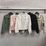 Giacche(D) Genere Giacca di Jeans Giacca Donna Primavera Made in Cina Quotidiano Colore Unico Standard Monocromo — foto 3