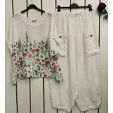 Completo(D) Genere Completo Donna Estate Made in Italia Quotidiano Colori Casuale Curvy(taglie forti) Fiori — foto 4