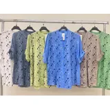 Camicie(D) Genere Camicia Donna Estate Made in Italia Quotidiano Vari Colori Standard Lino — foto 4