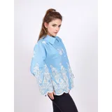 Camicia Camicia Casual Donna Primavera/Estate Made in Cina Tempo libero Colore Unico Standard microdisegni Cotone — foto 4
