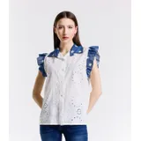 Camicia Camicia Donna Primavera/Estate Made in Italia Quotidiano Vari Colori — foto 1