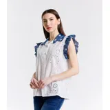 Camicia Camicia Donna Primavera/Estate Made in Italia Quotidiano Vari Colori — foto 3