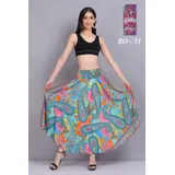 Gonna a Campana Donna Estate Made in India Quotidiano Colori Casuale Standard Seta — foto 1